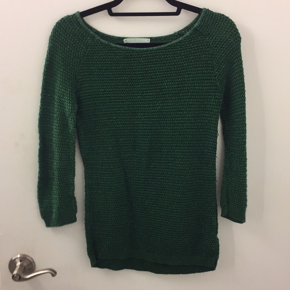 Urban Outfitters Crochet Forest Green Sweater